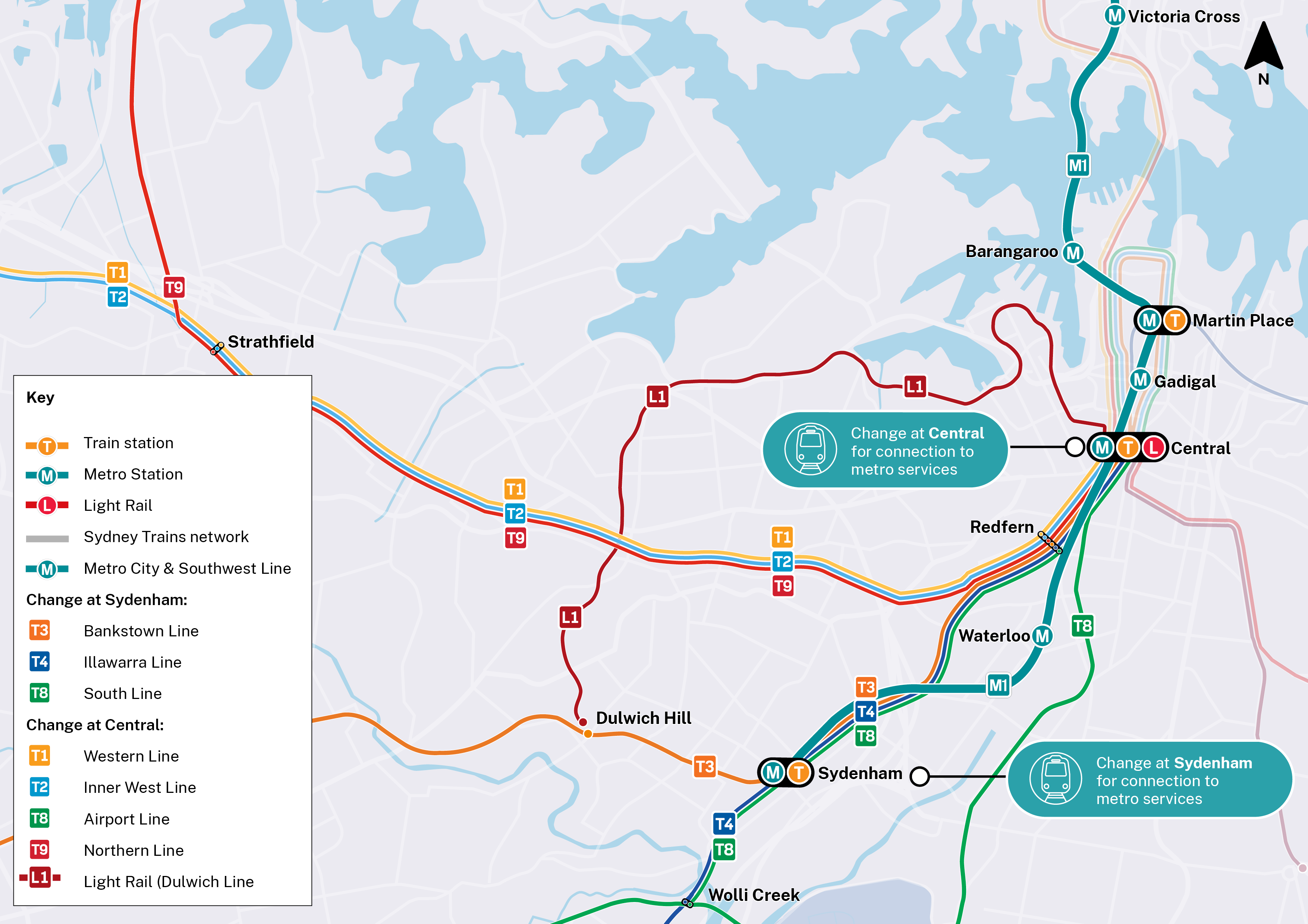 Connecting with metro from the north, south and west