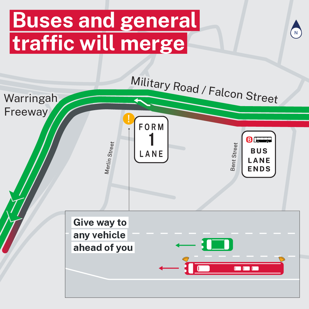 Warringah Freeway Upgrade map